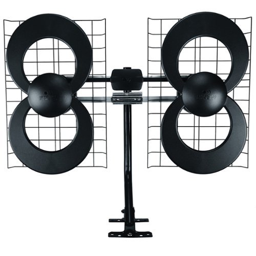 Antennas Direct - ClearStream 4 UHF Indoor Outdoor TV Antenna, Multi-Directional, 70+ Mile Range, 4K 8K UHD, NEXTGEN TV, 20" Mast - Black-Front_Standard 