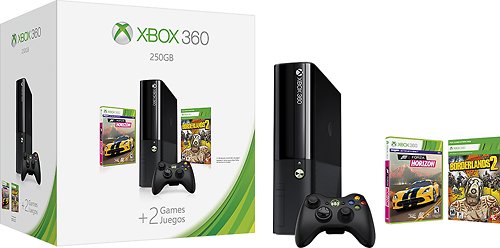  Microsoft - Xbox 360 250GB Bundle with Forza Horizon and Borderlands 2 - Black