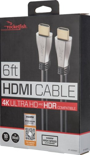  Rocketfish™ - 6' 4K Ultra HD In-Wall HDMI Cable - Black