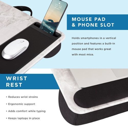 LapGear Home Office Pro Lap Desk for 15.6 Laptop - White Marble HOW TO BUY