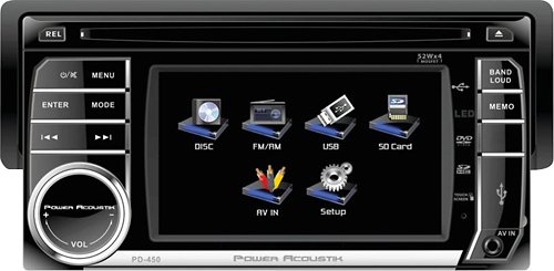 Power Acoustik - 4.5&quot; - CD/DVD - In-Dash Deck with Detachable Faceplate and Touch Screen - Black