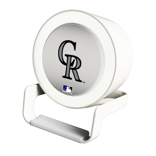 Keyscaper - Colorado Rockies Linen Print Nightlight Charger & Bluetooth Speaker - White-Front_Standard 