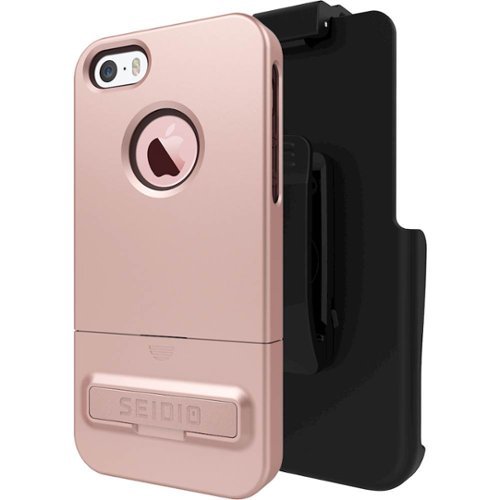  Seidio - SURFACE Combo Case for Apple® iPhone® 5, 5s and SE - Chocolate Brown/Rose Gold