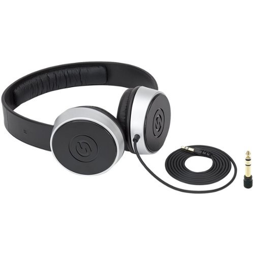 Samson - SR Wired On-Ear Headphones - Silver, Black