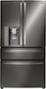 LG - 22.7 Cu. Ft. Counter-Depth 4-Door French Door Refrigerator with Thru-the-Door Ice and Water - Black Stainless Steel-Front_Standard
