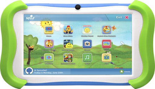  Sprout Channel - Cubby Kids Tablet - 7&quot; - 16GB - White/Green/Blue