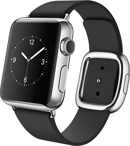  Apple Watch (first-generation) 38mm Stainless Steel Case - Black Modern Buckle – Large