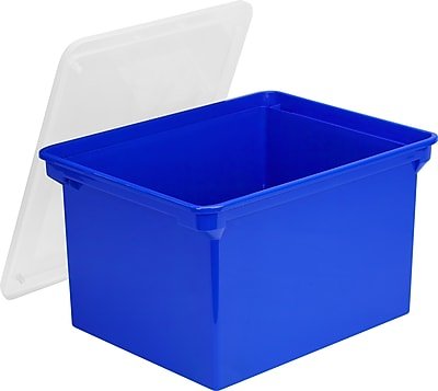 Storex - Plastic Locking File Tote, Letter/Legal, (STX61554U01C) - Blue