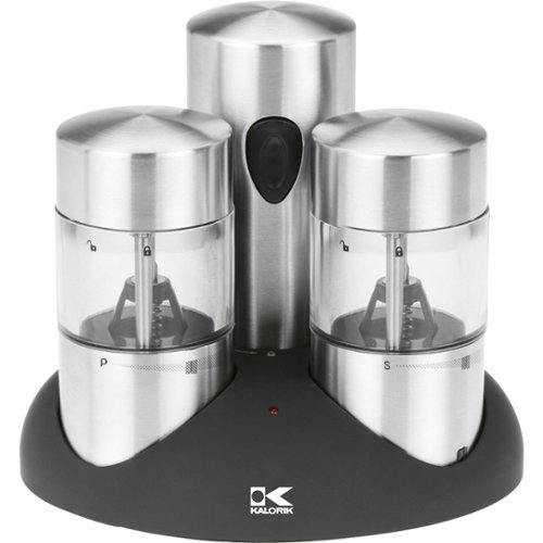  Kalorik - Rechargeable Salt and Pepper Grinder Set - Stainless steel