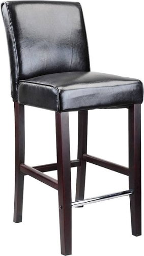 CorLiving - Bar Leather Chair - Black / Dark Espresso