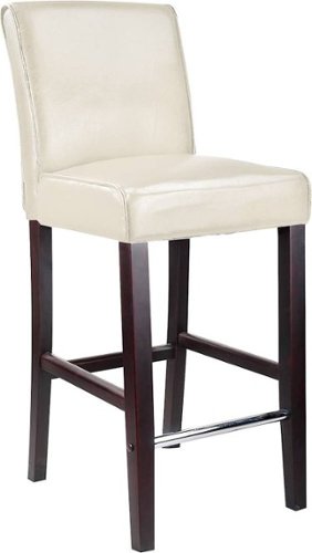 Image of CorLiving - Bonded Leather Chair - Cream White / Dark Espresso