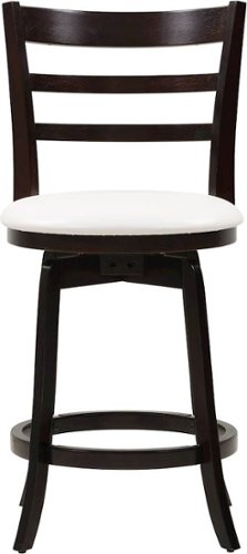CorLiving - Woodgrove Three Bar Design 39" Wood Barstool - Espresso/White