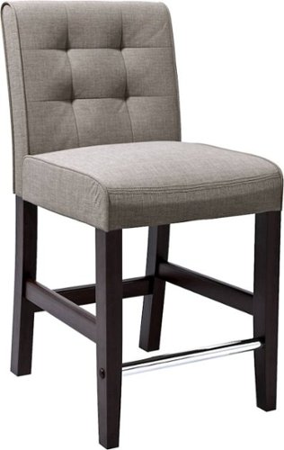CorLiving - Woven Tweed Chair - Gray / Dark Espresso