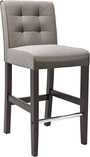 CorLiving - Bar Woven Fabric Chair - Gray / Dark Espresso