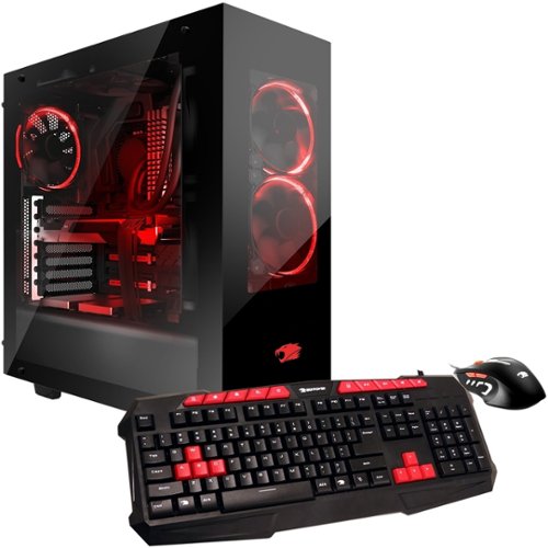 iBUYPOWER - Element Desktop - Intel Core i7 - 16GB Memory - NVIDIA GeForce GTX 1080 - 240GB Solid State Drive + 2TB Hard Drive - Black/Red-Front_Standard 