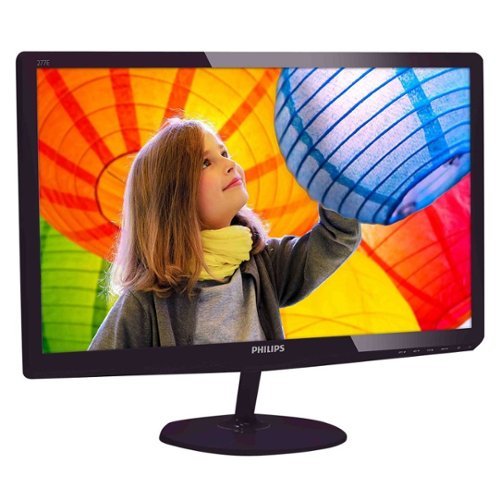 Philips - E-line 27" IPS LED HD Monitor - Glossy cherry black-Front_Standard 