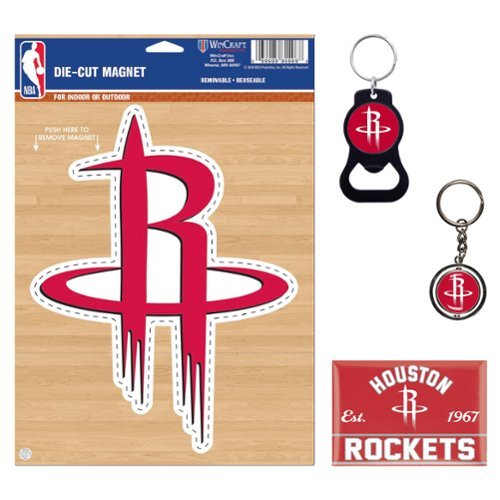 WinCraft - Houston Rockets 4-Pack Key Rings and Magnets Set - Multicolor-Front_Standard 