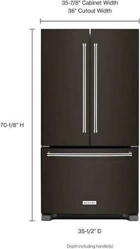 KitchenAid - 25 Cu. Ft. French Door Refrigerator - Black stainless steel