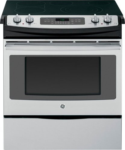  GE - 4.4 Cu. Ft. Self-Cleaning Slide-In Electric Convection Range - Stainless steel