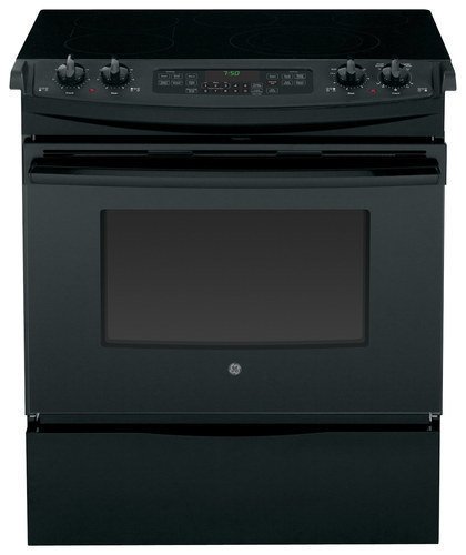  GE - 4.4 Cu. Ft. Self-Cleaning Slide-In Electric Convection Range - Black