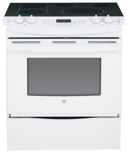  GE - 4.4 Cu. Ft. Self-Cleaning Slide-In Electric Convection Range - White