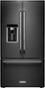 KitchenAid - 23.8 Cu. Ft. French Door Counter-Depth Refrigerator - Black Stainless Steel-Front_Standard