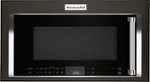 KitchenAid - 1.9 Cu. Ft. Convection Over-the-Range Microwave - Black stainless steel - Front_Standard
