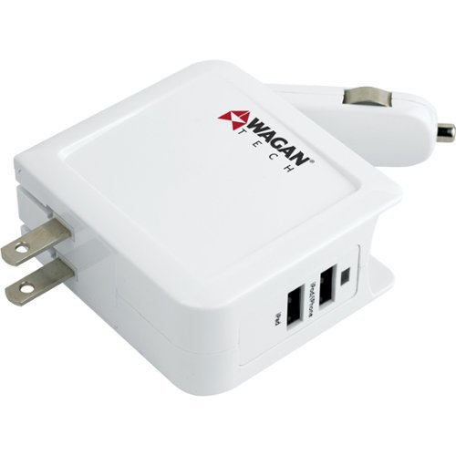 Wagan Tech - Companion HT 3.4 Wall and Vehicle Charger - White-Front_Standard 
