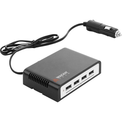 Wagan - Quad USB Power Hub - Black-Front_Standard 