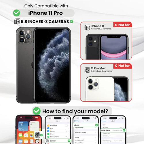 Entronix [Magnetic] Case for iPhone 11 Pro [Hard Back] Cover Clear