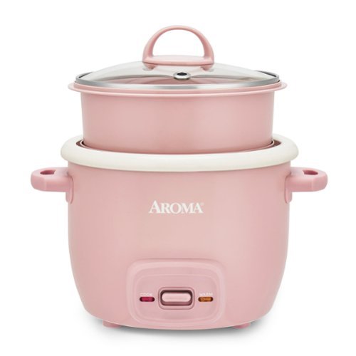AROMA - AROMA® 4-Cup Rice Cooker & Food Steamer with Bonded Granite® Nonstick Ceramic & Pop-Up Steam Tray Refurbished - Pink-Front_Standard 