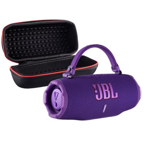 JBL - Charge 6 Portable Wireless Bluetooth Speaker with IP68 Waterproof Case Bundle - Purple-Front_Standard 