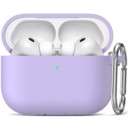 Entronix - Case Compatible with AirPods Pro 3rd Gen - Soft-Touch Liquid Silicone - Purple-Front_Standard 