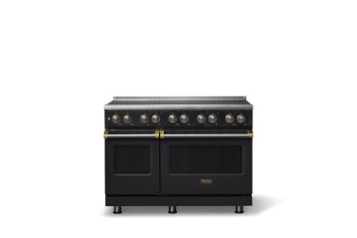 Viking - 48 in. Wide 6 Elements 5 Series Freestanding Electric Induction Range - with Brushed Brass Trim - Onyx