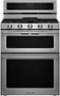 KitchenAid - 6.0 Cu. Ft. Self-Cleaning Free-Standing Double Oven Gas Convection Range - Stainless Steel-Front_Standard 