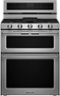 KitchenAid - 6.0 Cu. Ft. Self-Cleaning Free-Standing Double Oven Gas Convection Range - Stainless Steel-Front_Standard
