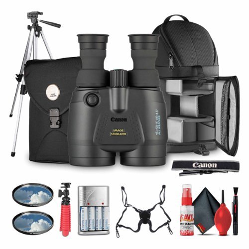 Canon - 15x50 IS All-Weather Image Stabilized Binoculars + 72" Tripod + Harness + More (International Model)-Front_Standard 