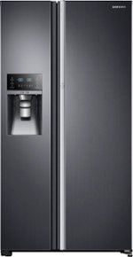 Samsung - 21.5 Cu. Ft. Side-by-Side Counter-Depth Fingerprint Resistant Refrigerator with Food ShowCase - Black stainless steel - Alt_View_Standard_11