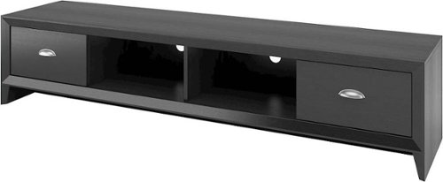 CorLiving - Lakewood Extra Wide TV Stand, for TVs up to 85" - Black Wood Grain