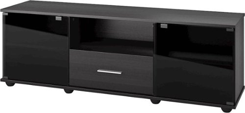 CorLiving - Fernbrook TV Stand, for TVs up to 75" - Black Faux Wood Grain