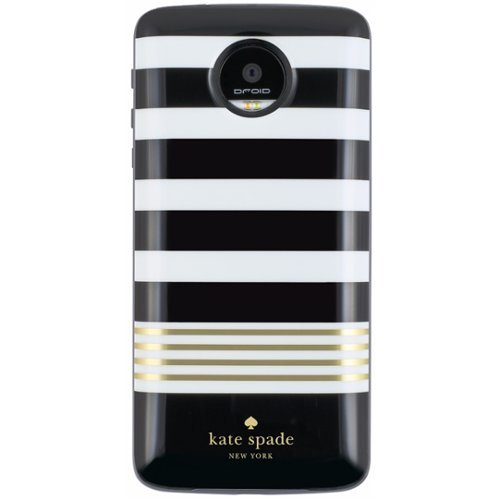  kate spade new york - Moto Mod Portable Charger - Stripe 2 Black/White/Gold Foil