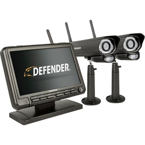  Defender - PhoenixM2 Digital Wireless 7&quot; Monitor DVR Security System with 2 Long-Range Night Vision Cameras and SD Card Recording