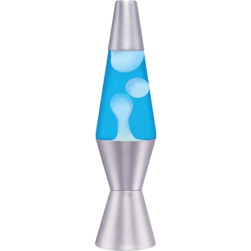  Lava Lite - 11.5-inch Accent Lava Lamp - White/Blue/Silver