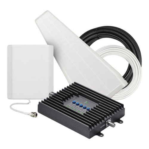 SureCall - Fusion4Home® Yagi/Panel Cell Phone Signal Booster Kit with Upgraded RG-11 Cable - Black-Front_Standard 