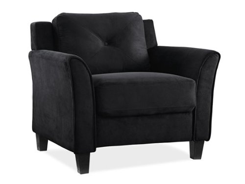 Lifestyle Solutions - Hartford Chair Upholstered Fabric Curved Arms - Black-Front_Standard 