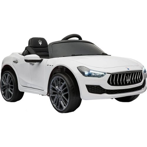Best Ride On Cars - MASGIB12VWHT Maserati Ghibli 12V Battery Powered Ride On Toy - White - Black-Front_Standard 
