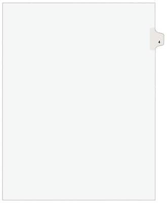 Avery - Legal Pre-Printed Paper Dividers, Side Tab #4, Style, Letter Size, 25/Pack - White-Front_Standard 