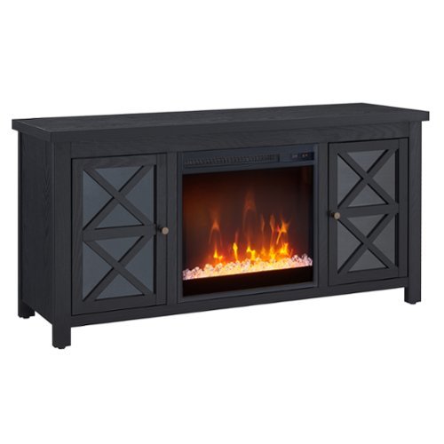 Camden&Wells - Portland Crystal Fireplace TV Stand for Most TVs up to 55" - Obsidian