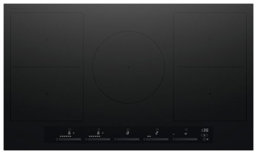 Fisher & Paykel - 36" Built-in Electric Cooktop, 5 Zones with SmartZone - Black