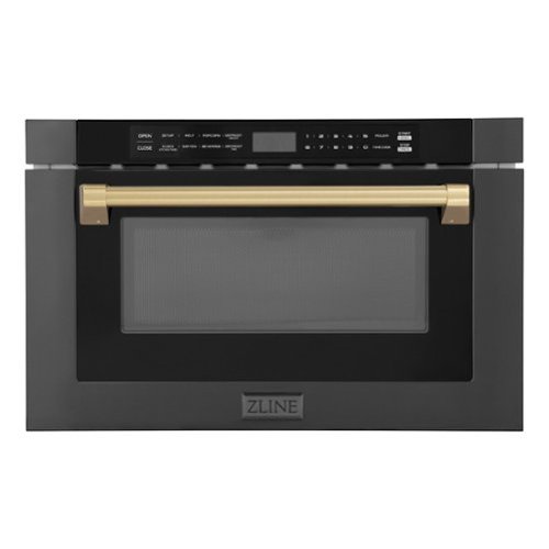ZLINE - Autograph Edition 24 in. Built-in Microwave Drawer in - Black Stainless Steel and Champagne Bronze Accents - image 2